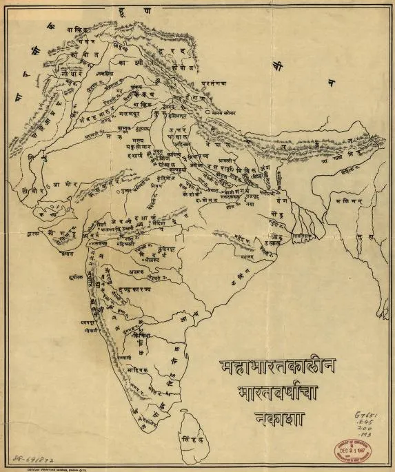 Map of India in the Age of the Mahabharata